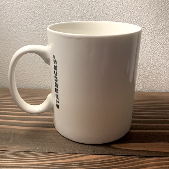 2014 Starbucks White Coffee Mug 14 fl oz., Iconic Green Mermaid Siren Logo - Picture 2 of 12